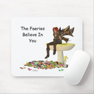 Irish Boy Fairy on Mushroom Mousepad Musmatta