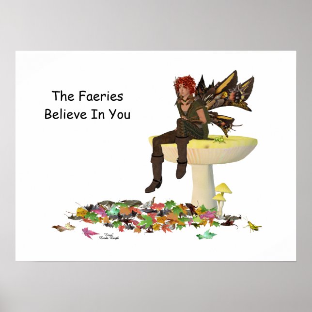 Irish Boy Fairy on Mushroom Poster (Framsidan)