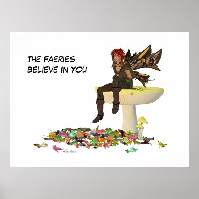 Irish Boy Fairy on Mushroom Poster (Framsidan)