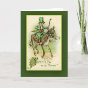 Irish Boy på Donkey St. Patrick's Day Cards Kort