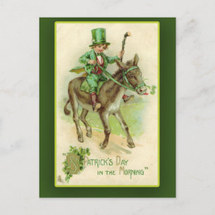 Irish Boy på Donkey St. Patrick's Day Cards Vykort