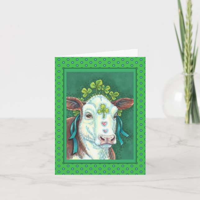 IRISH BRED ST. PATRICK'S DAY HEIFER, SHAMROCK COW HELGKORT (Framsida)