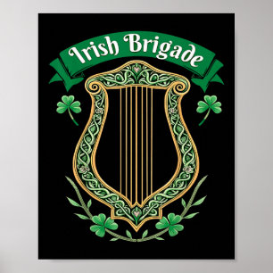 Irish Brigade Celtic Harp Heritage Poster