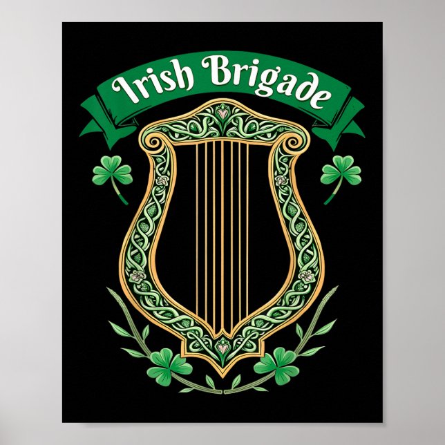 Irish Brigade Celtic Harp Heritage Poster (Framsidan)