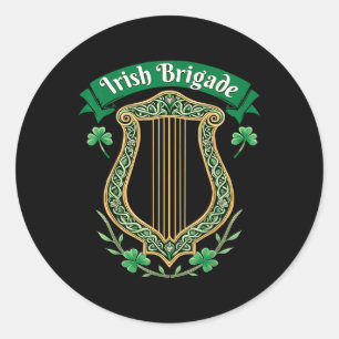 Irish Brigade Celtic Harp Heritage Runt Klistermärke