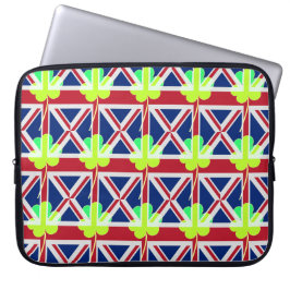 Irish British Flagga Shamrock Klöver St. Patrick U Laptop Sleeve