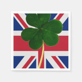 Irish British Flagga Shamrock Klöver St. Patrick U Pappersservett