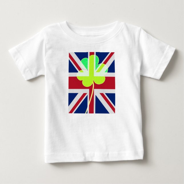 Irish British Flagga Shamrock Klöver St. Patrick U Tröja (Framsida)
