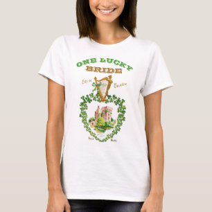 Irish Bröllop Bachelorette Möhippa One Lucky Bride T Shirt