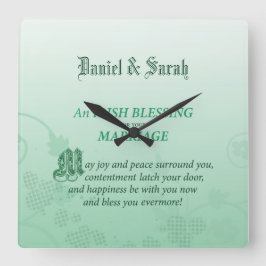 Irish Bröllop Grattiss Blating Fyrkantig Klocka