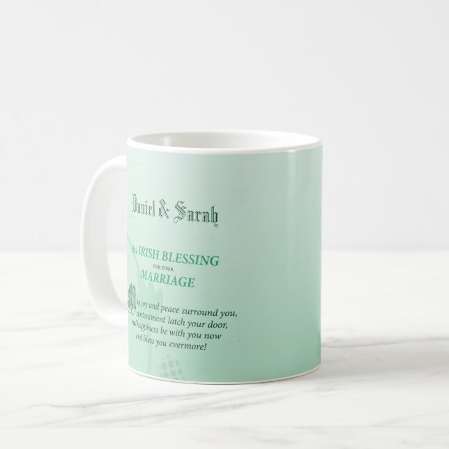 Irish Bröllop Grattiss Blating Kaffemugg (Framsida vänster)