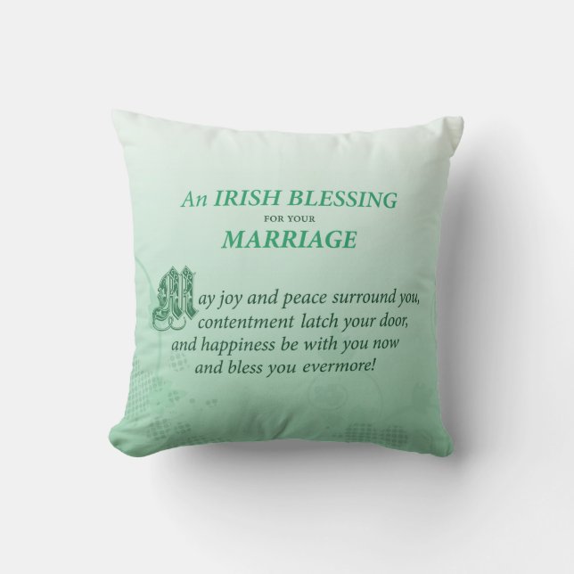 Irish Bröllop Grattiss Blating Kudde (Framsida)