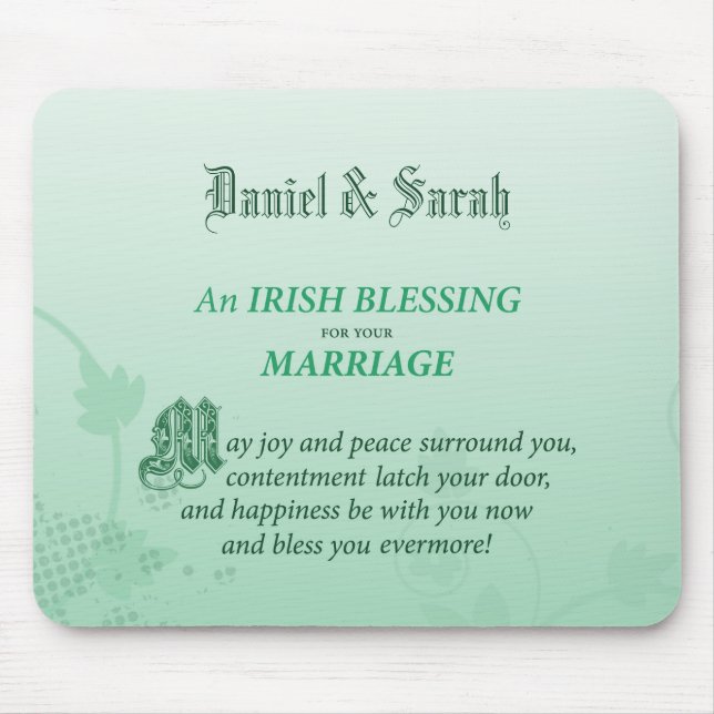 Irish Bröllop Grattiss Blating Musmatta (Framsidan)