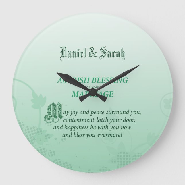 Irish Bröllop Grattiss Blating Stor Klocka (Framsida)