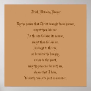Irish Bröllop Prayer Poster
