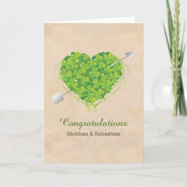 Irish Bröllop Shamrock Heart Kort