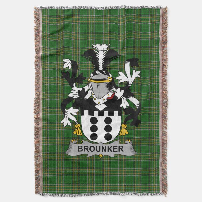 Irish Brounker Jackar om Arm Family Crest Ireland Filt (Framsidan Vertikal)