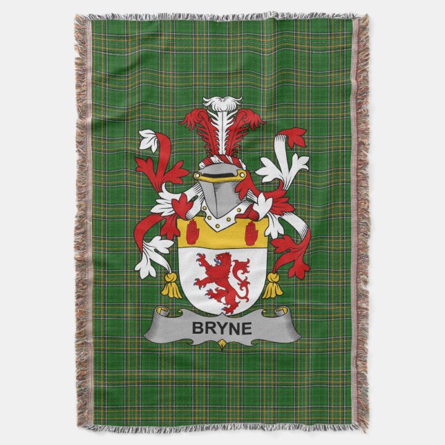 Irish Bryne eller Brinn Jackar av Arm Family Crest Filt (Framsidan Vertikal)