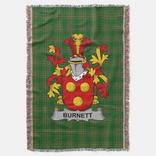 Irish Burnett Jackar om Arm Family Crest Ireland Filt (Framsidan Vertikal)