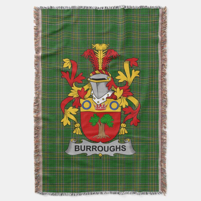 Irish Burroughs Jackar av Arm Family Crest Ireland Filt (Framsidan Vertikal)