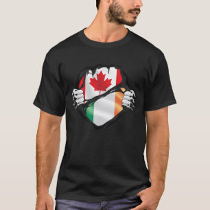 Irish Canadian Händer Ripping Roots Flagga T Shirt