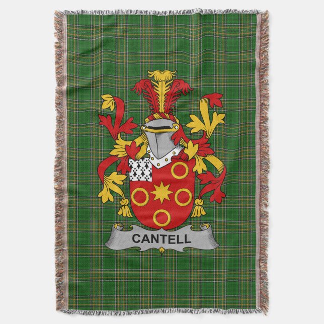 Irish Cantell Jackar Arm Family Crest Ireland Filt (Framsidan Vertikal)