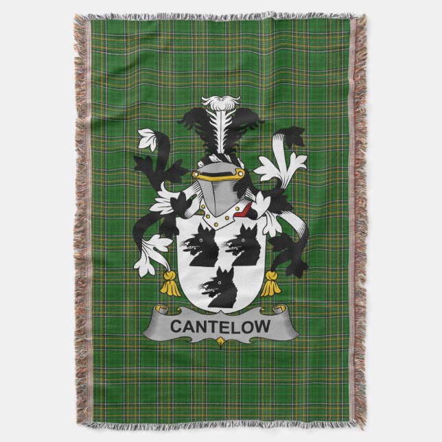 Irish Cantelow (e) Jackar av Arm Family Crest Irel Filt (Framsidan Vertikal)