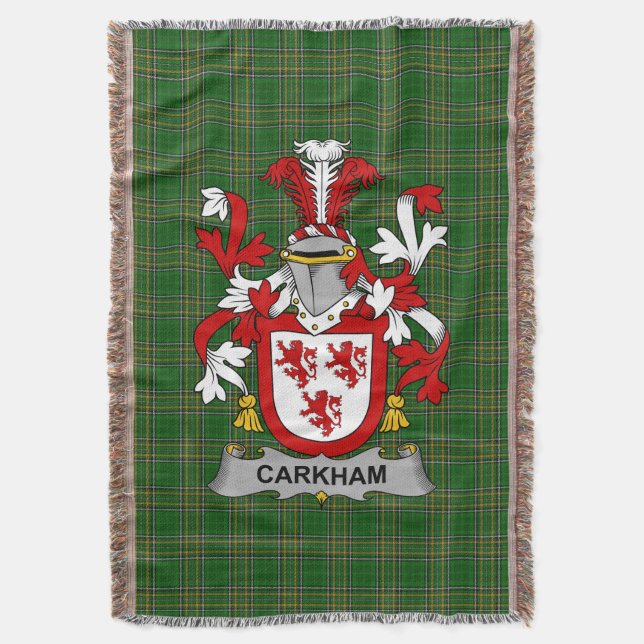 Irish Carkham Jackar om Arm Family Crest Ireland Filt (Framsidan Vertikal)