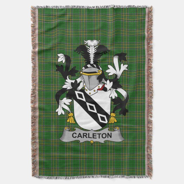 Irish Carleton Jackar om Arm Family Crest Ireland Filt (Framsidan Vertikal)