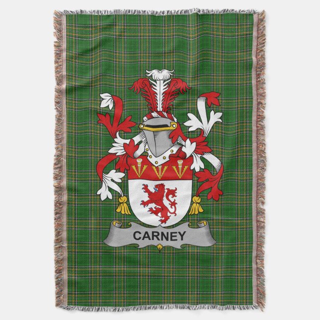 Irish Carney Jackar om Arm Family Crest Ireland Filt (Framsidan Vertikal)
