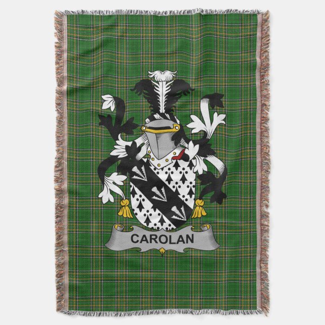 Irish Carolan Jackar om Arm Family Crest Ireland Filt (Framsidan Vertikal)