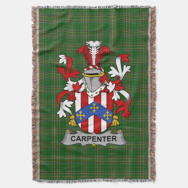 Irish Carpenter Jackar om Arm Family Crest Ireland Filt (Framsidan Vertikal)