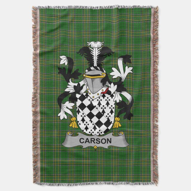 Irish Carson Jackar Arm Family Crest Ireland Filt (Framsidan Vertikal)
