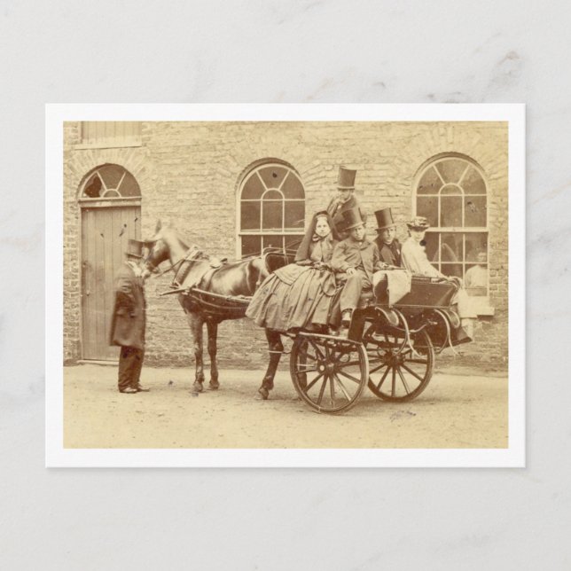 Irish Cart and Horse 1800's Vykort (Framsida)