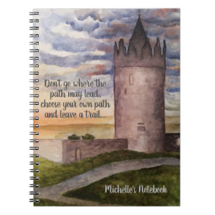 Irish castle and landscape watercolor Notebook Anteckningsbok