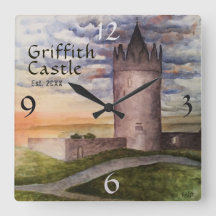 Irish Castle Watercolor Family Namn-år Est
