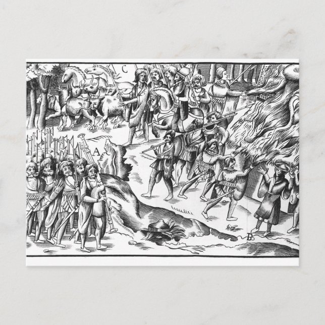 Irish Cattle Raid på engelska Plantation Vykort (Framsida)