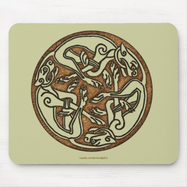Irish Celtic 3-Hund Symbol Mousepad Musmatta (Framsidan)