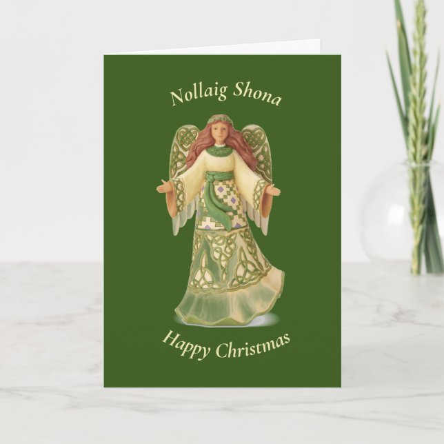 Irish Celtic Angel-julkort, Helgdag, vikt Helgkort (Framsida)