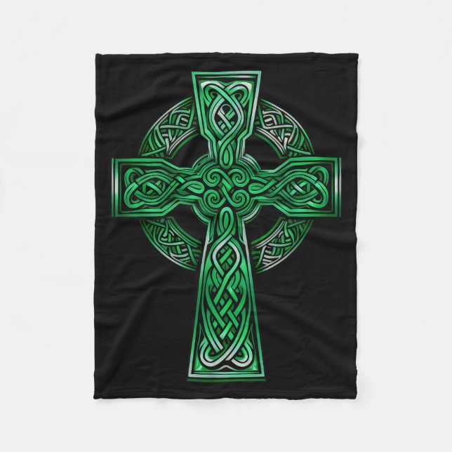 Irish Celtic Cross Knot Christian Holy Trinity Sco Fleecefilt (Framsidan)