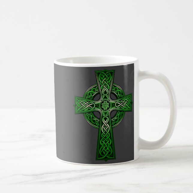 Irish Celtic Cross Knot Christian Holy Trinity Sco Kaffemugg (Höger)
