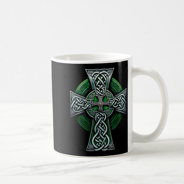 Irish Celtic Cross Knot Christian Holy Trinity Sco Kaffemugg (Höger)