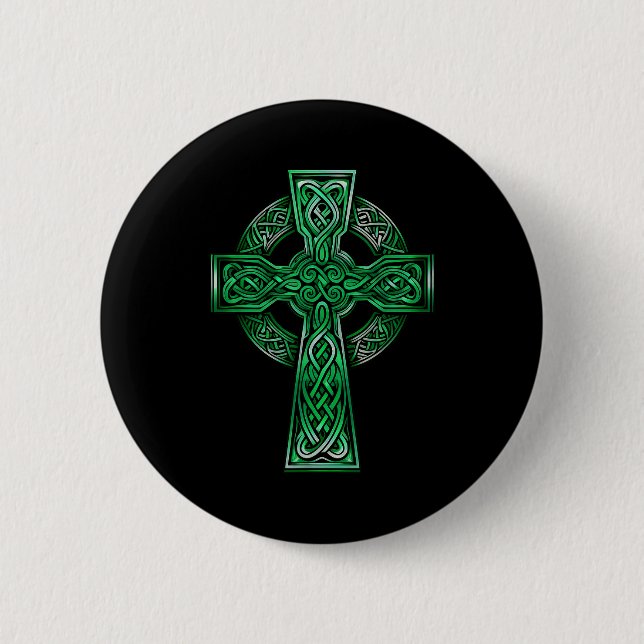 Irish Celtic Cross Knot Christian Holy Trinity Sco Knapp (Framsida)