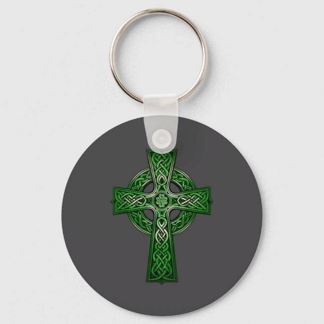 Irish Celtic Cross Knot Christian Holy Trinity Sco Nyckelring (Framsida)
