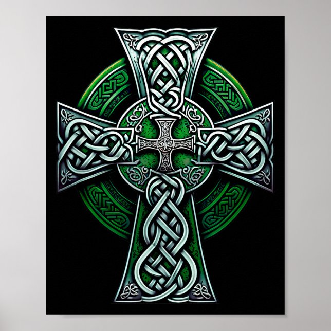 Irish Celtic Cross Knot Christian Holy Trinity Sco Poster (Framsidan)