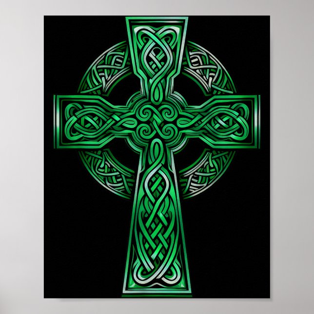 Irish Celtic Cross Knot Christian Holy Trinity Sco Poster (Framsidan)