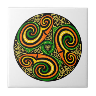 Irish Celtic Design Mandala,Ceramic Tile Kakelplatta
