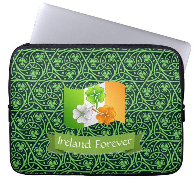 Irish Celtic Klöver Laptop Fodral (Framsidan)