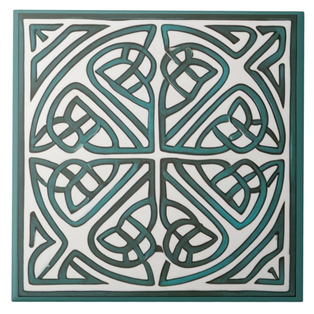 Irish Celtic Knot Ceramic Tile Kakelplatta (Framsidan)