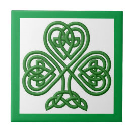 Irish Celtic Knot Design Shamrock Ceramic Tile Kakelplatta
